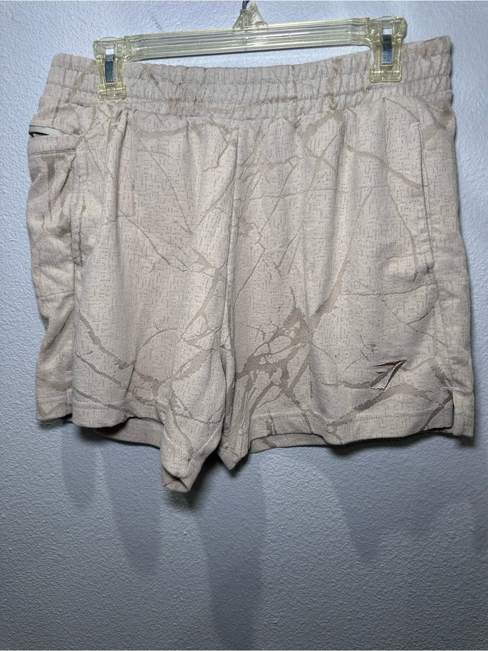 Gymshark Men's Beige 5inch power  Shorts